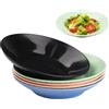 hocadon Set di 5 Piatti Colorati Plastica Riutilizzabile Piatti da Pasta Servizio 22,5x4 cm Set di Piatti per Insalata, Pasta, Bistecche