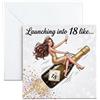 UNMOT Biglietto di auguri per 18° compleanno, 14,5 x 14,5 cm, con busta