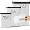 Brysalis 50 Pcs Buste per Spedizioni Tessile, Autoadesive Sacchetti Spedizione, Impermeabili Busta Postali Plastica, Opaqui Pochette per Spedizioni Postali per Scarpe, Libri(Bianco, M-20, L-20, XL-10)
