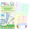 ETIKIDS PACCHETTO ETIKIDS FUNNY ADESIVO: 40 adesivi + 25 etichette in tessuto termoadesivo con icone di forme divertenti (SHAPES)