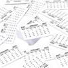 evelay calendario 2025, confezione da 50 mini calendari a strappo bianchi con visualizzazione mensile