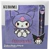 CYPBRANDS CyP Brands - Hello Kitty, Sanrio, Kuromi, Set regalo, Quaderno, Quaderno di peluche, Penna, Viola, Prodotto ufficiale