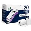 Generico Offerta 20 Rotolini POS 57x38 mm BPA Free, Rotoli POS da 16 Metri, Carta Termica per Scontrini POS Compatibile con Nexi, SumUp, Ingenico, Pax e Axerve, Rotolo POS per Ricevute e Pagamenti