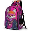 WECECE Zainetto Cool Fox Ragazze Scuola Media Borsa Scolastica Animal Fox Ragazzi Classe 7-9 Stile Porta del Frigorifero Cartella Scolastica Classe 7-9, School Bag Libri Quaderni