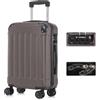 YONSLY Valigia da Viaggio con Lucchetto TSA e Cerniera Premium, Guscio Rigido, 4 Ruote a 360°, Lucchetto a Combinazione, Maniglia Telescopica (Marrone, M)