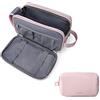 BAGSMART Beauty Case da Viaggio Uomo Donna, Borsa da Toilette con Doppia Apertura A Cerniera, Accessori da toilette Borsa da barba, Borsa per Cosmetici, Pellicola in Pelle Rosa, Grande