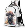 WECECE Zaino Scuola Bull Animal Print Ragazzi 14 Anni Zaino per Computer Cattle Studenti Scuola Media Borsa Scolastica Moderno Leggero Viaggio Uso Quotidiano School Bag