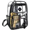 Zynaxir Zaino Trasparente Grande PVC Impermeabile Scuola Borsa Plastica Casual Bag Zainetto Robusto Durevole Borsa Libro per Scuola Palestra Lavoro Viaggio Stadio Uomo Donna (Version A)