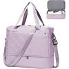 HPLQQ Borsone da Viaggio Donna Bagaglio a Mano Ryanair 40x30x20, Borsa Sportiva Borsone da Palestra con Scomparto per le Scarpe, Borsa da Weekend, Ospedale Parto, Danza,H05-Viola