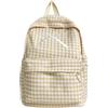 Kexpery Zaino scolastico elegante con motivo a quadretti, con fiocco, per scuola, vita quotidiana, giallo, Moyen, Sporty