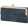 GOIACII Portafoglio compatto da donna vintage con chiusura a bacio, A06-blu, Rétro
