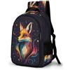 WECECE Zaino Scuola Fox Illustration Ragazzo 12-15 Anni Zaino Scolastico Animal Pattern Ragazza Scuola Media Borsa Scolastica Moderno Grande Tempo Libero Sport School Bag