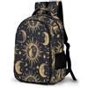 WECECE Zaino per Computer Sun Moon Stars Ragazzo Classe 8 Borsa Scolastica Vintage Studentesse 12-15 Anni Cartella Scolastica Classe 7-9, School Bag Libri Quaderni Grande Comodo