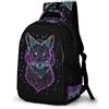 WECECE Zainetto Fox Print Bambino 12 Anni Zaino per Computer Animal Design Bambina Classe 4-6 Cartella Scolastica Impermeabile Resistente Gita Scolastica Viaggio Daypack