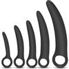 BDSMAGE Set di dilatatori per donne con 5 trainer vaginali in silicone, giocattoli sessuali per donne sole, giocattoli sessuali per donne estremamente duri, plug anale per donne (Nero)