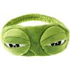 Qianxihu Rana verde 3D Maschera Occhio Copertura Rana Sonno Benda Morbido Cartone Animato Addormentato Copertura Occhi Viaggio Ufficio Maschera Snap Copertura per Dormire
