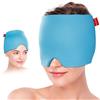 Comfytemp Maschera Emicrania Tasca di Ghiaccio in Gel, Terapia Caldo/Freddo | Riutilizzabile Cappello Anti Emicrania Freddo, Berretto Emicrania Relief Cap per Mal di Testa, Febbre,Occhi Gonfiore,Sinusite