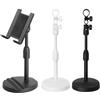 Niceminiwall Treppiede da tavolo regolabile per microfono smartphone, staffa pieghevole leggera con morsetto a molla, supporto stabile per streaming live e registrazione video, (nero B)