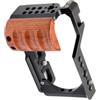 Generico Compatibile con la gabbia for fotocamera Sony ZV-E10 con impugnatura in legno fredda