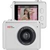 ZiStarlilife 1 portachiavi indossabile con fotocamera 1080p HD video 64 MP foto zoom 16x compatto portatile per studenti adolescenti viaggi vlogging sociale per media bianco