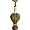 Handmade Orecchini pendenti a forma di foglia fatti a mano verdi e oro con punto luce a goccia