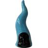 Generic Cornetto Portafortuna Napoletano - Corno Portafortuna in Ceramica con maschera cm 11 da appoggio Fatto a Mano (celeste)
