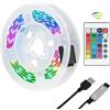Fllyvly Striscia LED da 1 m, 30 LED, telecomando a 24 pulsanti, IP65 resistente all'acqua, 16 colori e 4 modalità, illuminazione di sfondo per TV, PC, monitor, decorazione di interni e feste