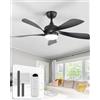 Sofucor Ventilatore da Soffitto LED con Telecomando, 114 cm
