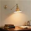TONGNIDA Lampada Da Parete a Braccio Oscillante, Lampada a Braccio Oscillante Retrò in Ferro, Finitura in Ottone, Luce da Lettura Per Camera da Letto, Soggiorno e Studio