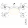 Cemssitu Socket Fan Light, Screw In Ceiling Fan with Remote, E27 LED Bulb Fixture, 3 Speeds, 3 Color Temperatures, Foldable Design for Bedroom Kitchen Garage (4 Head)