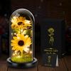 Seachrgif Eterno Regali di Girasole per Donna, Girasole Artificiale in Cupola di Vetro,Regali San Valentino per Lui,Regali per Uomo Moglie, Mamma, Nnonna Amica, Compleanno, Idee Regalo San Valentino
