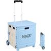 MAGIC SELECT Carrello della Spesa Pieghevole con Ruote Cassa di Trasporto da 34 L | Compatto, Per Supermercato, Camping, Picnic e Casa