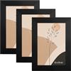 Velora Home&Living VELORA H&L Set da 3 Cornici Foto Nere 15 x 23 cm - Cornici in Legno con Plexiglass Trasparente, Portafoto da Parete, Cornici per Poster, Fotografie, Puzzle, Diplomi e Certificati