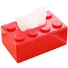 Generic Scatola porta fazzoletti da costruzione, copertura creativa in plastica rossa con fondo scorrevole, scatola decorativa universale per fazzoletti rettangolari standard/grandi, casa, bagno, auto