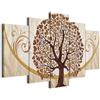 Cuadros B&D XXL Quadro Albero Astratto 100x50 cm 5 pezzi Stampa su tela XXL Immagini moderni Murale Fotografia Grafica Decorazione da parete marrone nero Amore b-C-0073-b-p