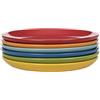 Kaleidos Classico Set 6 Piatti Frutta, Stoneware (Gres), Giallo/Verde/Blu/Azzurro/Arancio/Rosso, 21 x 21 x 10 cm