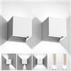 YrgePowk 2 Pezzi Applique da Interno con 9W 6000K Bianco Freddo G9 Sorgente Luminosa Sostituibile，Moderna LED Lampade da Esterno Parete IP65 Impermeabile Angolo del Fascio Regolabile（Bianco）