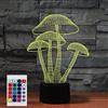 SUPERHONGJIHAO Luce notturna per bambini 3D fungo lampada a led con telecomando 16 colore che cambia regalo di compleanno di Natale per il bambino