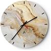 ARTTOR Orologio da Muro in Vetro 40x40 cm Rotondo Astratto Pastello - 5730 | Marmo Fascino Elegante Moderno Orologio da Parete Decorativo Silenzioso Analogico Decorazione da Parete Arte da Parete ARTTOR