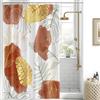 Uiiooazy Tenda Doccia Antimuffa, Tenda da Doccia 150x200cm Rossa Boho Chic Tropicale Astratta Foglie di Palma Verde Oro Tende da Bagno Tessuto Lavabile Impermeabile Tende Vasca da Bagno con 10 Anelli