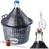 KADAX Set di fiasca in vetro KADAX 20L, fiasca per fermentazione con cestino in plastica e accessori per fermentazione, tappo in gomma, tubicini di fermentazione, apertura stretta, palloncino per vino