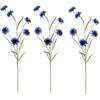FloristryWarehouse Set di 3 steli di fiordaliso artificiale in finta seta, 63 cm, colore: blu