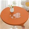 Generico Tovaglia Rotonda con Elastico in Similpelle PU Impermeabile Copritavolo Circolare Antimacchia Lavabile Resistente al Calore per Cucina Giardino Esterno 60cm-160cm(Arancia,90cm)