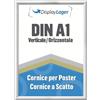 DisplayLager - Cornice a Scatto da 25 mm, Profilo in Alluminio e Disco di Protezione antiriflesso e Materiale di Fissaggio (A1, Bianco)