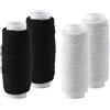 Semazz Filo elastico da Cucito,4 PCS Arricciatura Elastica per Cucire Bianco e Nero Filo Elastico Bobina Corda Elastica Taglio Elastico per Macchina da Cucire Maglia Vestiti Gioielli Facendo 0,5mm 120 Yard