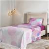 Italian Bed Linen COMPLETO LETTO SINGOLO NO STIRO FANTASY - Prodotto in Italia - Microfibra- Sopra 150x270 cm, Sotto 90x200 cm con Angoli Elastici di 25 cm, Federa 50x80 cm - Soffioni