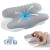 JINXIA Cuscino Rinfrescante in Memory Foam, Cuscino Ergonomico Ortopedico per il Supporto del Collo, Cuscino Cervicale per Chi Dorme sul Fianco/Schiena/Stomaco,Grigio