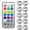Joyan 10 Pezzi Mini Sommergibile Luce LED, Luci Piscina Impermeabile, RGB Multicolore LED Lampadine, Candele Subacquea Light con Telecomando, per Stagno, Vaso, Vasca da Bagno, Acquario, Decorazione