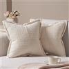 Topfinel Federe Cuscini Divano 45x45 Beige in Velluto a Coste, 2 Pezzi con Cerniera Invisibile, Copricuscini Decorativi per Divano, Camera da Letto, Casa