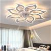 lnrosy Inrosy Lampadario Ventilatore con Telecomando e App, Compatibile con Alexa e Google Assistant, 94cm Moderno Led Plafoniera con Ventilatore, 6 Velocità e Silenzioso, Dimmerabile Per Soggiorno Bianco